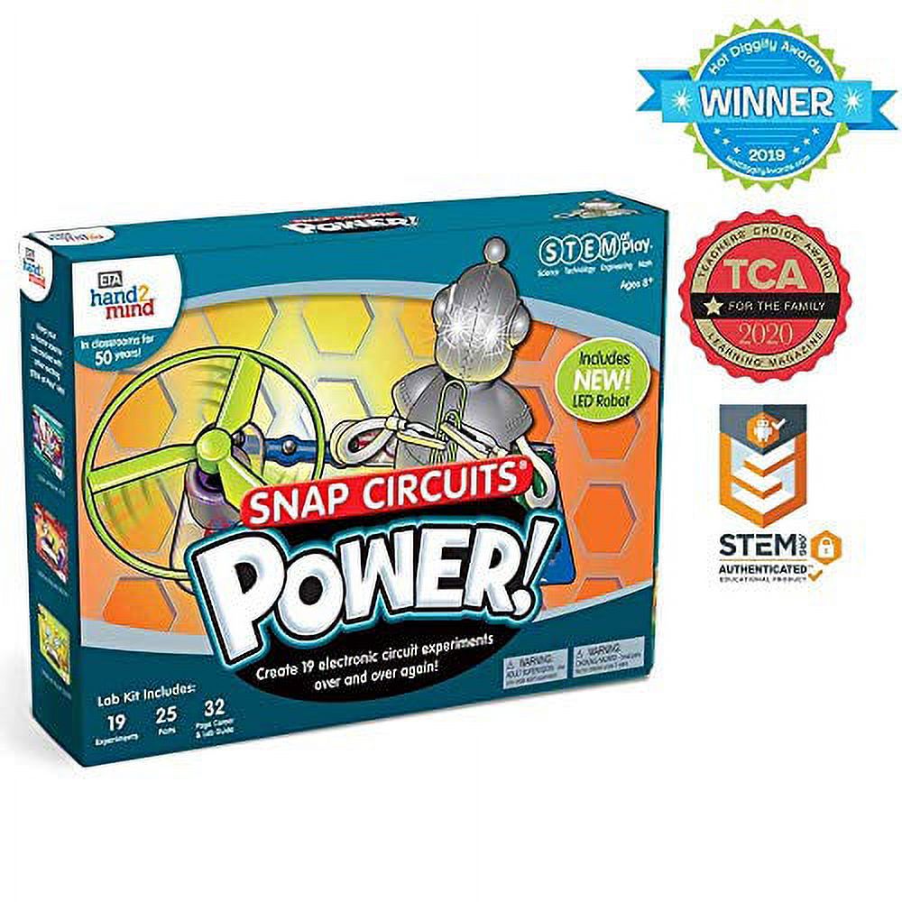 hand2mind Power Snap Circuits Electricity Science Kit, Includes Fact-Filled  Guide, Create Snap Circuit Light and Coding for Kids, STEM Toys, 19 Science  Experiments, Kids Ages 8-12 